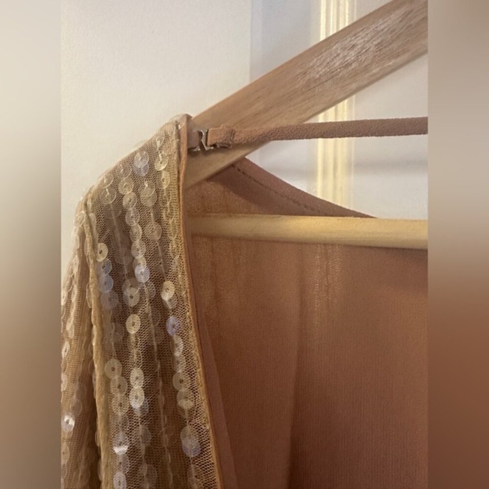 NWT Reformation Sereia Mini Dress in Champagne Sequin Long Sleeve | size S - Picture 13 of 13